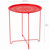 Foldable 18-Inch Round Metal End Table, Side Table, Samba Red