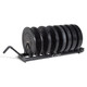 Plates displayed on CAP Commercial Bumper Plate Rack
