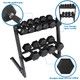 CAP Barbell 200(10-30) LB PVC-Coated Hex Dumbbell Set with 28" Horizontal Rack Stand