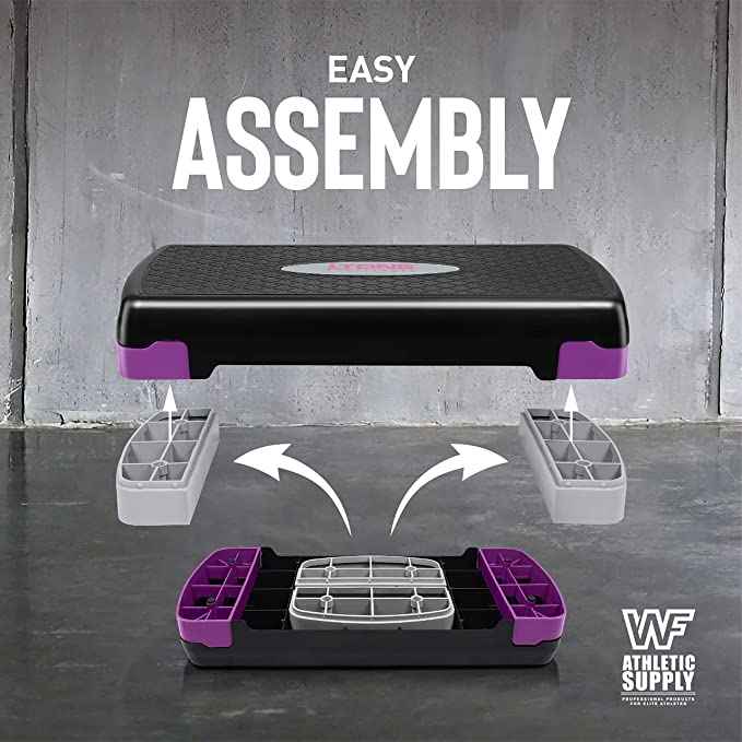 Exercise Stepper with Risers, Adjustable from 4