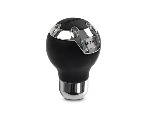 Momo Shift Knob - GTR2, Black Leather, Chrome Insert