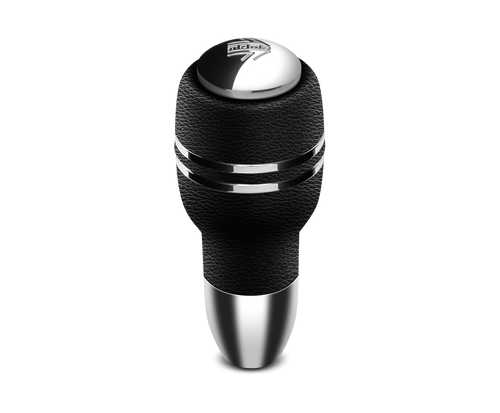 Momo Shift Knob - Automatico, Black Leather, Chrome Insert