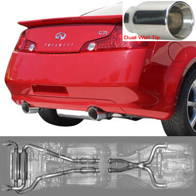 Stillen Cat-Back Exhaust 03-07 G35 Coupe - Dual Wall Tips - Stainless