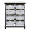 MarketLab Mobile Bin System – Double Row Bin Storage with 8 Large Bins, Rolling Supply Storage