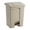 MarketLab Plastic Step-On Waste Receptacles, 17 Gallon, Tan, Hands-Free Waste Collection for Clinics