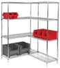 Quantum Medical Chrome Wire Shelving Starter Kit – 18" x 60", Chrome Finish, 18" x 60" x 74"