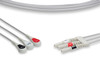 Cables & Sensors DIN Style Compatible ECG Leadwire – 4 Configurations, 3 Leads Pinch/Grabber