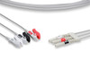 Cables & Sensors DIN Style Compatible ECG Leadwire – 4 Configurations, 3 Leads Pinch/Grabber