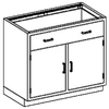 Blickman Double Base Medical Supply Cabinet – 35 in W x 35 3/4 in H x 22 in D – Stainless Steel Construction