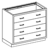 Blickman Double Drawer Base Medical Supply Cabinet – 35 in W x 35 3/4 in H x 22 in D – Medical Grade Casework