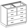 Blickman Double Drawer Base Medical Supply Cabinet – 35 in W x 35 3/4 in H x 22 in D – Medical Grade Casework