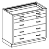 Blickman Double Drawer Base Medical Supply Cabinet – 35 in W x 35 3/4 in H x 22 in D – Medical Grade Casework