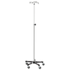 Blickman 5-Leg Chrome IV Stand – Height Adjustable – Swivel Caster Base – for Hospital and Clinic Use