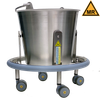 Blickman MR Kick Bucket – Stainless Steel Construction – Basin Ring Design – with Swivel Casters – Steel Build