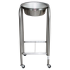 Blickman Single Basin Solution Stand – Stainless Steel Construction – Basin Ring Design – with Swivel Casters