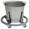Blickman Kickbucket Pail (13 Qt.) – 11 1/2 in Diameter – Basin Ring Design – with Swivel Casters – Steel Build