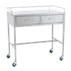 Blickman Crescent Instrument Table – 36 in W x 34 in H x 20 in D – Stainless Steel Construction – Steel Build