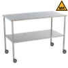 Blickman MR Howard Instrument Table – 16 in W x 34 in H x 30 in D – Stainless Steel Construction – Steel Build