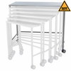 Blickman MR Nested Medical Table – Stainless Steel Construction – Lower Shelf and H-Brace – Steel Build