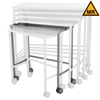 Blickman MR Nested Medical Table – Stainless Steel Construction – Lower Shelf and H-Brace – Steel Build