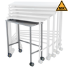 Blickman MR Nested Medical Table – Stainless Steel Construction – Lower Shelf and H-Brace – Steel Build