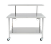 Blickman Medical Back Table – 48 inL x 30 in D – Stainless Steel Construction – Lower Shelf and H-Brace