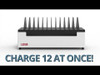Luxor Open Desktop 12-Device Charging Station, White 23.6x11.8x10.9 in with AC Outlets Commercial Grade Build