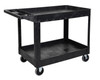 Luxor 26" x 46" Heavy Duty Utility Tub Cart - Two Shelves with Outrigger Utility Cart Bins