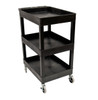 Luxor 24" x 18" Plastic Utility Tub Cart - Three Shelves with Outrigger Utility Cart Bins 24x18x36.25 in