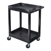 Luxor TUFFY 34" H Two-Shelf Multi-Purpose Utility Cart 27.25x18x34.25 in with 2 Shelves Plastic Build