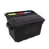 Luxor 24" x 18" Plastic Utility Tub Cart - Two Shelves with Outrigger Utility Cart Bins 27.25x18x34.25 in