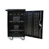 Luxor Secure Mobile 30-Device Chromebook and Tablet Charging Cart, Black Rolling Casters Locking Design