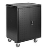 Luxor Secure Mobile 32-Laptop and Chromebook Charging Cart, Black 31x23x37 in Steel Build Locking Design