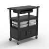 Luxor 32" x 18" Deluxe Teacher Cart with Locking Cabinet, Storage Bins, Keyboard Tray, Pocket Chart Hooks, and
