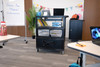 Luxor 32" x 18" Deluxe Teacher Cart with Locking Cabinet, Storage Bins, Keyboard Tray, Pocket Chart Hooks, and