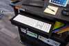 Luxor 32" x 18" Deluxe Teacher Cart with Locking Cabinet, Storage Bins, Keyboard Tray, Pocket Chart Hooks, and