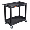 Luxor TUFFY XL Two-Shelf Multi-Purpose Utility Cart, 32" x 18" 35.25x18x34.25 in with 2 Shelves