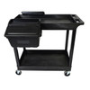 Luxor 32" x 18" Tub Cart - Two Shelves with Outrigger Utility Cart Bins 35.25x18x34.25 in with 2 Shelves