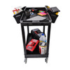 Luxor 32" x 18" Tub Cart - Two Shelves with Outrigger Utility Cart Bins 35.25x18x34.25 in with 2 Shelves