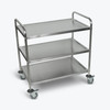 Luxor 37"H Large Stainless Steel Cart - 3 Shelves 33.5x21x37 in Locking Design with Locking Security
