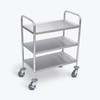 Luxor 37" H Stainless Steel Cart - Three Shelves 26x16x37 in Rolling Casters Locking Design