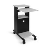 Luxor 4-Shelf Rolling Presentation Station, 18" W x 34.25" D x 40" H, Gray/Black 18x34.25x40 in