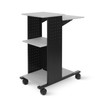 Luxor Mobile Presentation Station with Cabinet and Electric 18x34.25x40 in Steel Build Rolling Casters