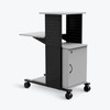 Luxor Mobile Presentation Station with Cabinet and Electric 18x34.25x40 in Steel Build Rolling Casters