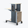 Luxor Mobile Presentation Station with Cabinet and Electric 18x34.25x40 in Steel Build Rolling Casters
