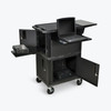 Luxor 3-Shelf Presentation Cart with Locking Cabinets, 41" H x 24" W x 30" D, Black 18x24x41 in