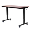 Luxor Mobile Crank Height Adjustable Standing Desk, 47.25" W x 29.5" D x 29.5" - 48.5" H, Black/Dark Walnut
