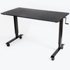 Luxor Mobile Crank Height Adjustable Standing Desk, 59" W x 29.5" D x 29.5" - 48.5" H, Black/Black Oak