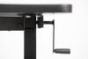 Luxor Mobile Crank Height Adjustable Standing Desk, 59" W x 29.5" D x 29.5" - 48.5" H, Black/Black Oak