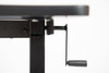 Luxor Mobile Crank Height Adjustable Standing Desk, 59" W x 29.5" D x 29.5" - 48.5" H, Black/Dark Walnut